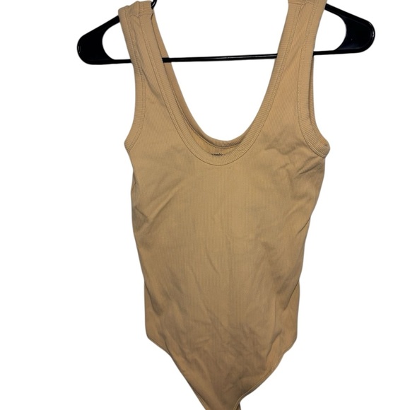 Butter Yellow Abercrombie Soft A&F Collection Tank Bodysuit - Picture 1 of 4